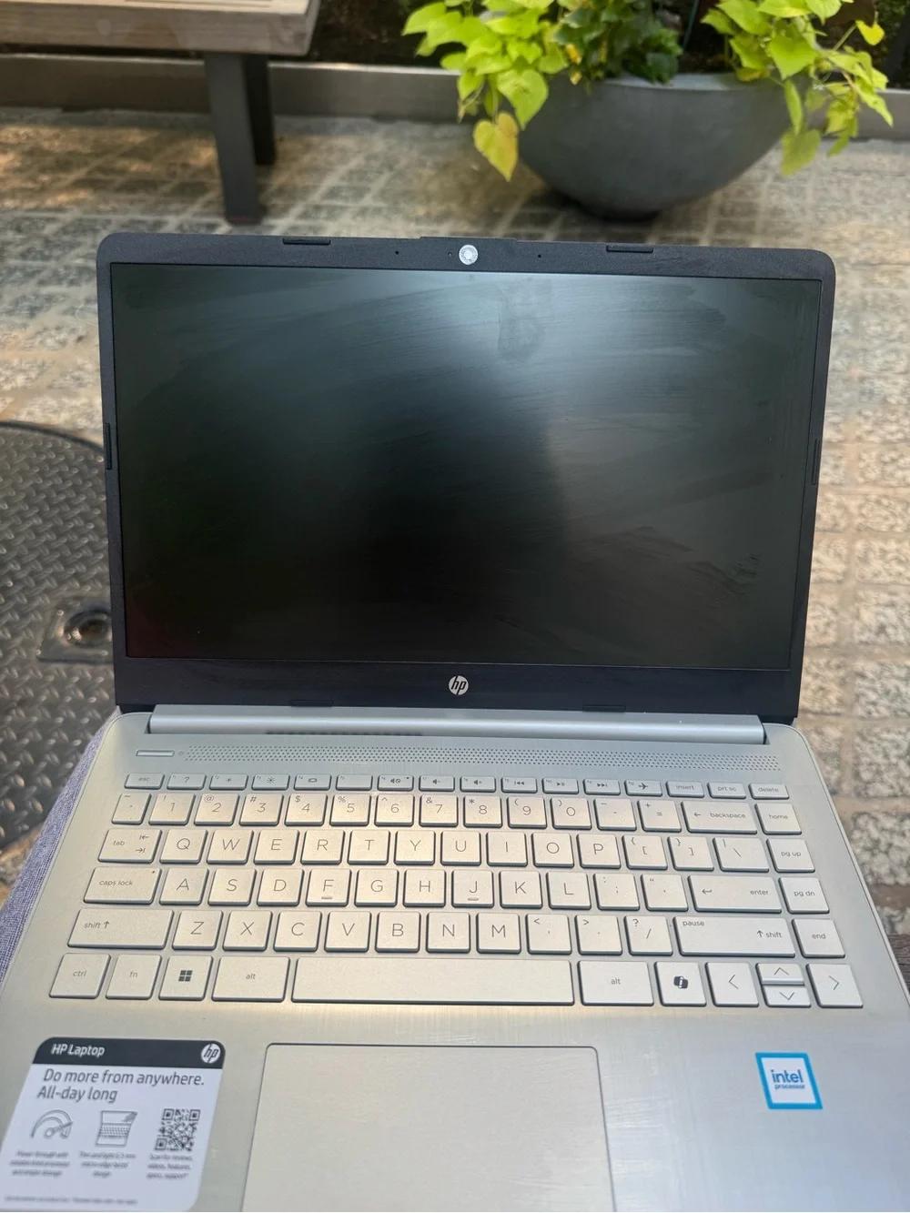 HP Silver and Black Laptop with Intel Sticker